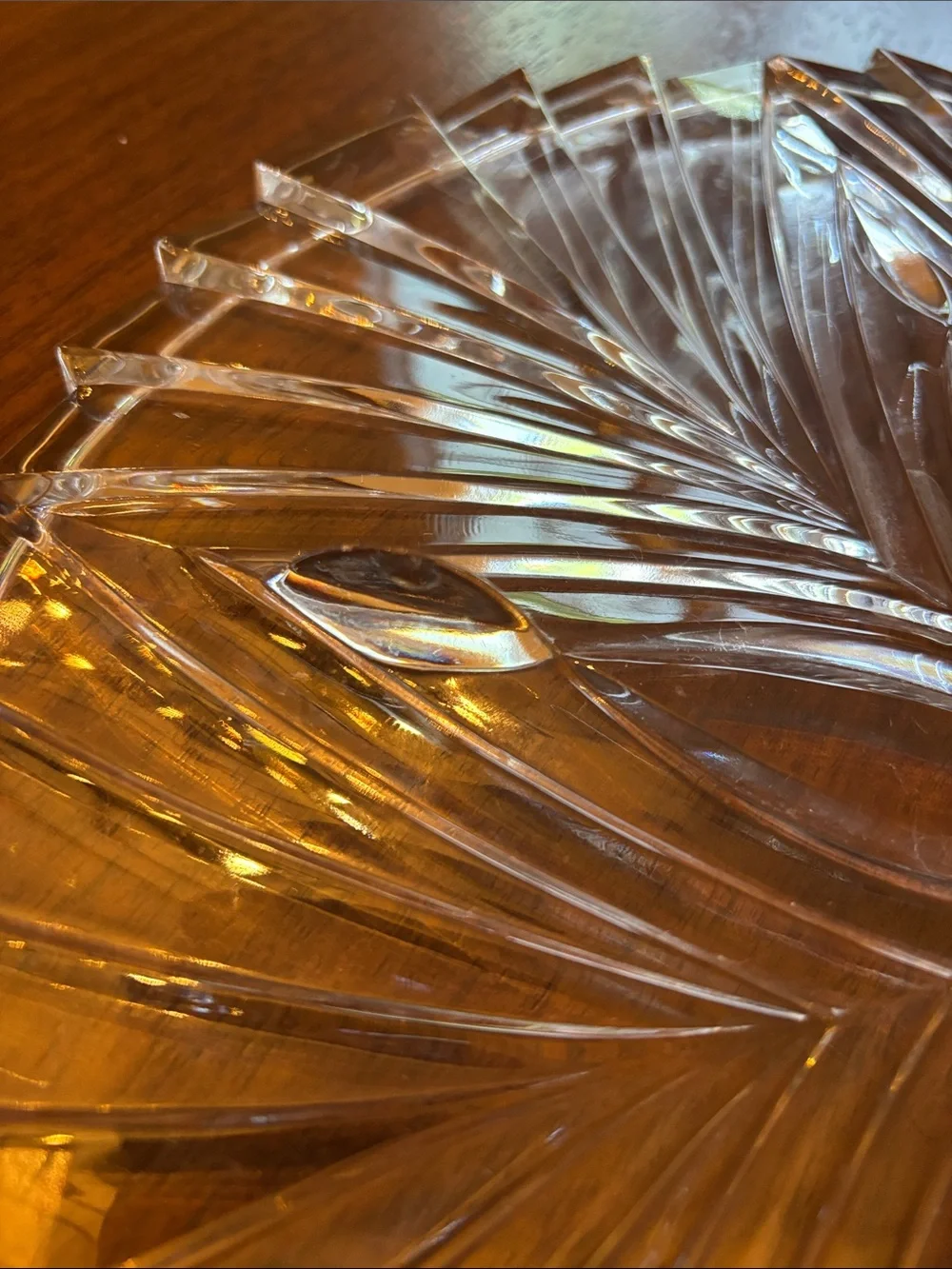 Vintage Noritake Cut Glass Floral Serving Platter